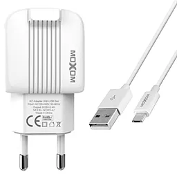 Мережевий зарядний пристрій MOXOM KH-47 2USB + micro USB Cable White