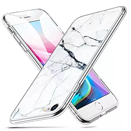 Чохол ESR Mimic Marble Tempered Glass для Apple iPhone SE 2022/2020, iPhone 8, iPhone 7 White Sierra (4894240064863)
