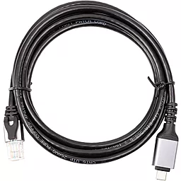 Сетевой Type-C - RJ-45 Ethernet кабель PowerPlant 2м чёрный (CA914920) - фото Сетевой Type-C - RJ-45 Ethernet кабель PowerPlant 2м чёрный (CA914920)