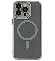 Чехол Case Matte Camera Lens with MagSafe для Apple iPhone 15 Pro Max Gray - фото Чехол Case Matte Camera Lens with MagSafe для Apple iPhone 15 Pro Max Gray