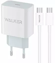 Мережевий зарядний пристрій Walker WH-39 20w PD USB-C fast charger + USB-C to USB-C cable white - фото Мережевий зарядний пристрій Walker WH-39 20w PD USB-C fast charger + USB-C to USB-C cable white