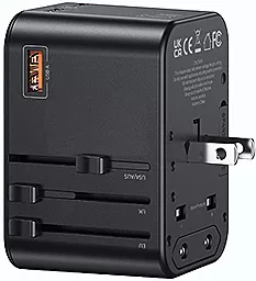 Сетевое зарядное устройство Usams T62 65W GaN USB-A-2xC Black (US-CC199) - миниатюра 3