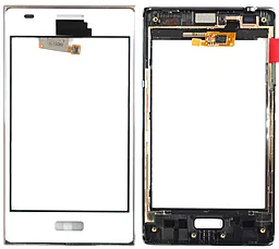 Сенсор (тачскрін) LG Optimus L5 E610, Optimus L5 E612 with frame White - фото Сенсор (тачскрін) LG Optimus L5 E610, Optimus L5 E612 with frame White
