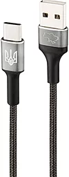 Кабель USB Gelius GP-UCN002C Strong Ukraine 15W 3A 1.2M USB Type-C Cable Black - миниатюра 4