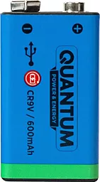 Аккумулятор Quantum CR 6F22 / 6LR61 (крона) 9V 600mAh Li-ion USB Type-C 1шт - фото Аккумулятор Quantum CR 6F22 / 6LR61 (крона) 9V 600mAh Li-ion USB Type-C 1шт