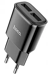 Мережевий зарядний пристрій Hoco C88A 2.4a 2xUSB-A ports charger black - фото Мережевий зарядний пристрій Hoco C88A 2.4a 2xUSB-A ports charger black