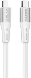Кабель Borofone BX88 Solid Silicone USB Type-C - Type-C 60w 3a 1м PD cable White