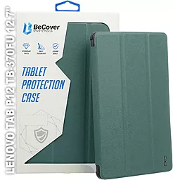 Чехол для планшета BeCover Smart Case для Lenovo Tab P12 TB-370FU 12.7" Dark Green (710058) - фото Чехол для планшета BeCover Smart Case для Lenovo Tab P12 TB-370FU 12.7" Dark Green (710058)