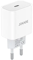 Сетевое зарядное устройство Jokade JB068 27w PD USB-C fast charger white - фото Сетевое зарядное устройство Jokade JB068 27w PD USB-C fast charger white
