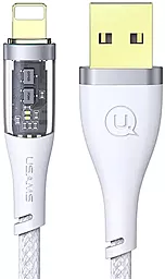 Кабель USB Usams Aluminum Alloy Transparent SJ571 12W 2.4A 1.2M Lightning Cable White