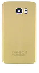 Задняя крышка корпуса Samsung Galaxy S7 Edge G935F со стеклом камеры Gold - фото Задняя крышка корпуса Samsung Galaxy S7 Edge G935F со стеклом камеры Gold
