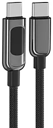 USB PD Кабель XO NB-Q203B Digital Display 60W USB Type-C - Type-C Cable Black