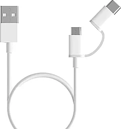 Кабель USB Xiaomi Mi 2-in-1 USB to micro USB/Type-C Cable White