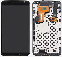 Дисплей Motorola Nexus 6 (XT1100, XT1103) с тачскрином и рамкой, оригинал, Black
