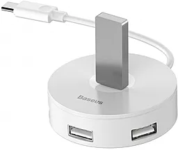 Мультипортовый USB Type-C хаб Baseus Round Box USB-C -> USB3.0x1 + USB2.0x3 White (CAHUB-G02) - миниатюра 3