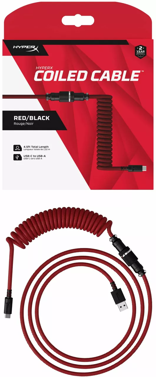 Кабель HyperX USB-A - Type-C 12w 2.4a 1.37м cable Red/Black (6J677aA) - фото 7