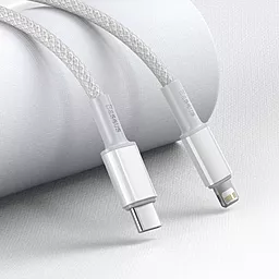 Кабель USB PD Baseus High Density Braided 20W USB Type-C - Lightning Cable White (CATLGD-02) - миниатюра 2