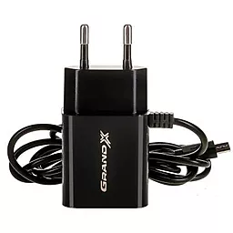 Сетевое зарядное устройство Grand-X 18w QC3.0 2xUSB-A ports home charger + micro USB cable black (CH-65B) - миниатюра 4