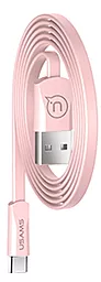 Кабель Usams USB-A - Type-C 12w 2.4a 1.2м cable Pink (US-SJ200) - миниатюра 2 Кабель Usams USB-A - Type-C 12w 2.4a 1.2м cable Pink (US-SJ200) - миниатюра 2