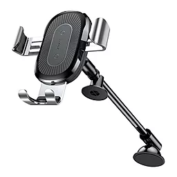 Держатель с беспроводной зарядкой Baseus Car Holder + QI Charger Black (WXZT-01)