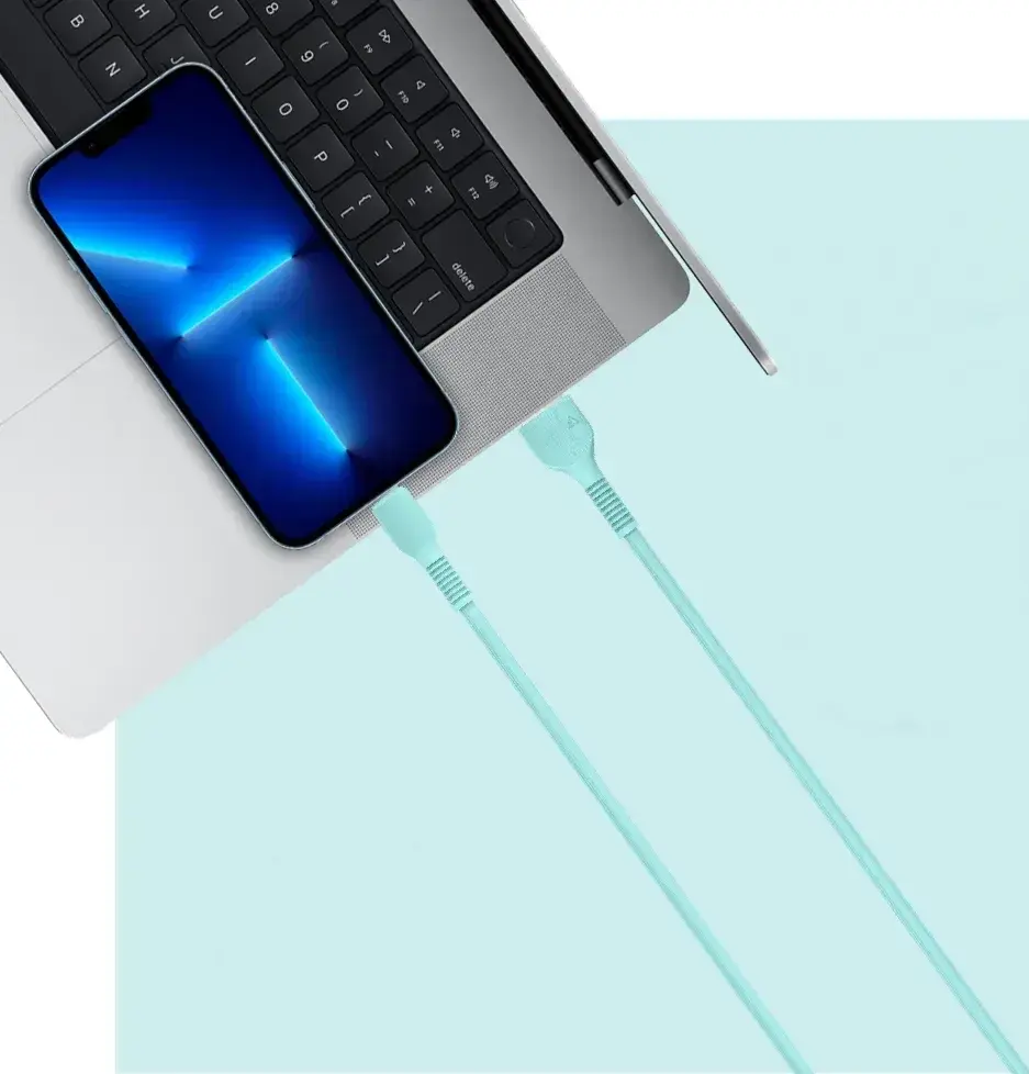 Кабель ACCLAB AL-CBCOLOR-L1мT USB-A - Lightning 12w 2.4a 1.2м cable Mint - фото 3