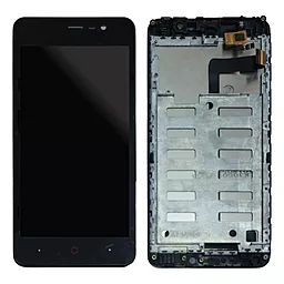 Дисплей DOOGEE X100 (короткий шлейф) з тачскріном і рамкою, Black - фото Дисплей DOOGEE X100 (короткий шлейф) з тачскріном і рамкою, Black