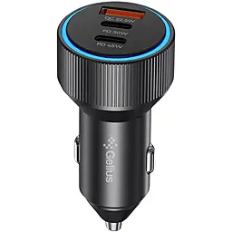 Автомобильное зарядное устройство Gelius PowerRide GP-CC011 60w PPS PD 2xUSB-C/USB-A ports charger black - фото Автомобильное зарядное устройство Gelius PowerRide GP-CC011 60w PPS PD 2xUSB-C/USB-A ports charger black