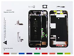 Магнитный мат MECHANIC для раскладки винтов и запчастей при разборке Apple iPhone 8