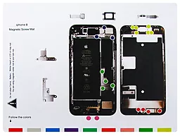 Магнітний мат Mechanic для розкладки гвинтів і запчастин при розборі Apple iPhone 8 - фото Магнітний мат Mechanic для розкладки гвинтів і запчастин при розборі Apple iPhone 8