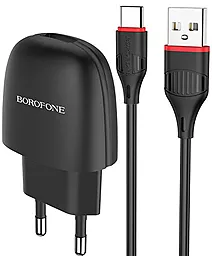 Мережевий зарядний пристрій Borofone BA49A Vast power 2.1a home charger + USB-C cable black - фото Мережевий зарядний пристрій Borofone BA49A Vast power 2.1a home charger + USB-C cable black