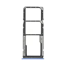Держатель (лоток) Сим карты Xiaomi Poco M4 Pro и карты памяти Dual SIM Blue