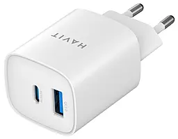 Сетевое зарядное устройство Havit UC30 PRO 30w GaN USB-A/USB-C ports fast charger white - фото Сетевое зарядное устройство Havit UC30 PRO 30w GaN USB-A/USB-C ports fast charger white