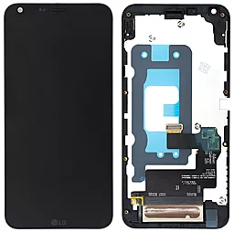 Дисплей LG Q6, Q6 Plus (LGM-X600K, LGM-X600L, LGM-X600S, M700, M703, US700) с тачскрином и рамкой, оригинал, Black