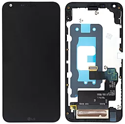 Дисплей LG Q6, Q6 Plus с тачскрином и рамкой, оригинал, Black - фото Дисплей LG Q6, Q6 Plus с тачскрином и рамкой, оригинал, Black