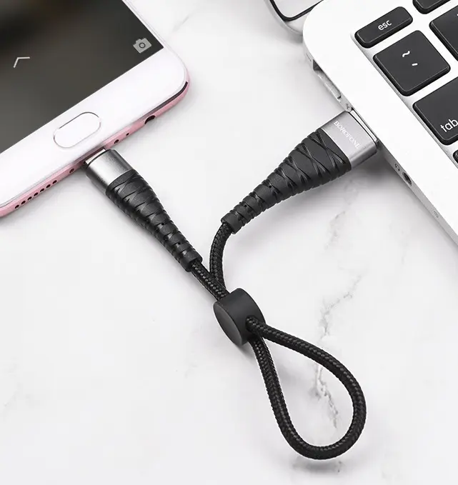 Кабель Borofone BX32 Munificent USB-A - micro USB 12w 2.4a 0.25м cable Black - фото 5