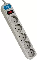 Мережевий фільтр (подовжувач) Loga L-903 5 розеток 10A 3м з вимикачeм White - мініатюра 4