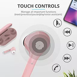 Наушники Trust Nika Touch True Wireless Mic Pink (23704) - миниатюра 9
