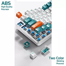 Клавіатура Aula Wind F2088 PRO Plus 9 Orange Keys KRGD Blue USB UA White/Blue (6948391234908) - мініатюра 4