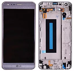 Дисплей LG X Cam (K580) с тачскрином и рамкой, оригинал, Silver