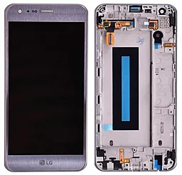 Дисплей LG X Cam (K580) с тачскрином и рамкой, оригинал, Silver - фото Дисплей LG X Cam (K580) с тачскрином и рамкой, оригинал, Silver