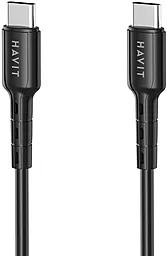 Кабель USB PD Havit HV-CB6235 60W 3A USB Type-C - Type-C Cable Black