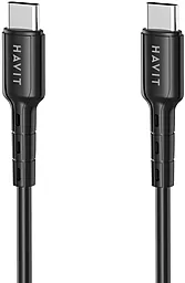 Кабель Havit HV-CB6235 USB Type-C - Type-C 60w 3a 1м PD cable Black - фото Кабель Havit HV-CB6235 USB Type-C - Type-C 60w 3a 1м PD cable Black