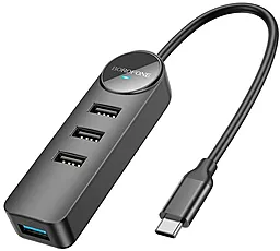 USB Type-C хаб Borofone DH5 4-in-1 black