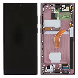 Дисплей Samsung Galaxy S22 Ultra S908 с тачскрином и рамкой, сервисный оригинал, Burgundy - фото Дисплей Samsung Galaxy S22 Ultra S908 с тачскрином и рамкой, сервисный оригинал, Burgundy