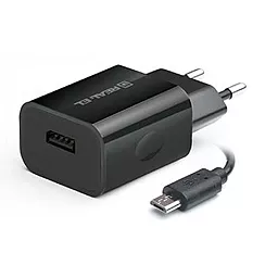Мережевий зарядний пристрій REAL-EL CH-215 USB 2.1A Micro Cable Black