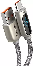 USB Кабель Baseus Display Fast Charging 40w 5a USB Type-C cable silver (CATSK-0S) - мініатюра 3