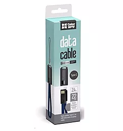 USB Кабель ColorWay USB - USB Type-C 2.4А Cable Blue (CW-CBUC023-BL) - мініатюра 3