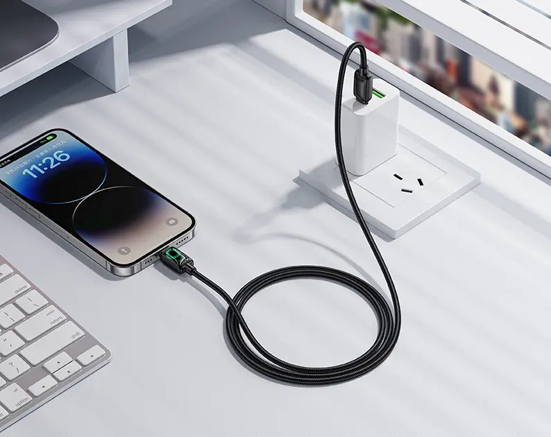 Кабель Hoco U146 USB Type-C - Lightning 30w 3a 1.2м cable Black - фото 7