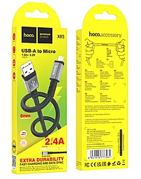 Кабель USB Hoco X85 Strength micro USB Cable Black - миниатюра 4