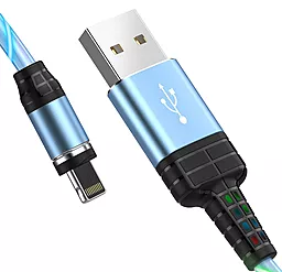 USB Кабель Hoco U90 Ingenious Streamer Lightning  Blue - мініатюра 2